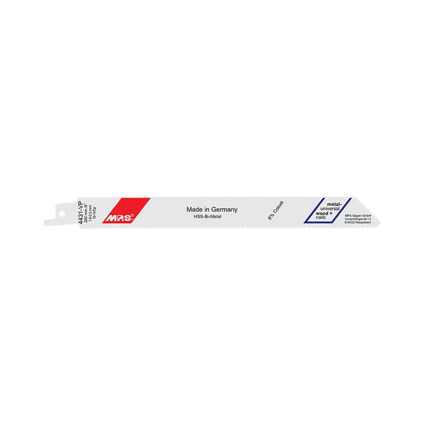 MPS Recip Blade Steel/Wood & Nails 10-14Tpi 200mm Steel/Wood/Nails 8% Co 5pk